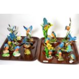 Border Fine Arts Studio models of Kingfishers, together with two Beswick Kingfishers (small quantity