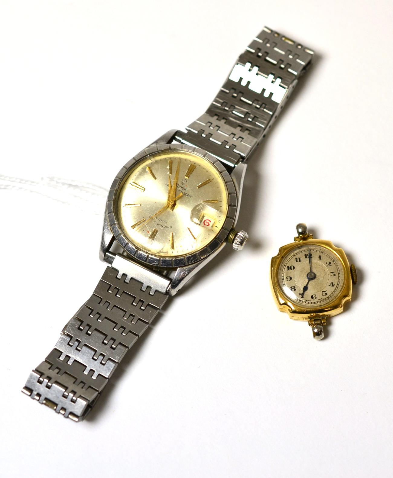 A gentleman's Tudor wristwatch with stainless steel case and bracelet strap together with a lady's