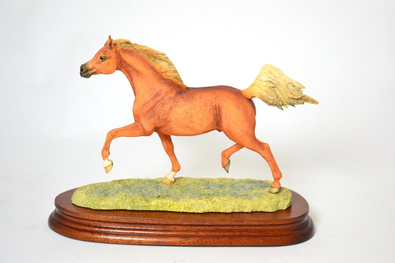Border Fine Arts 'Arab Stallion', Trotting, Style Two, model No. L135 by Anne Wall, limited