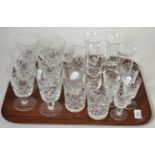 A collection of Brierley ''Duke'' pattern table glass and six Dartington Irish coffee glasses