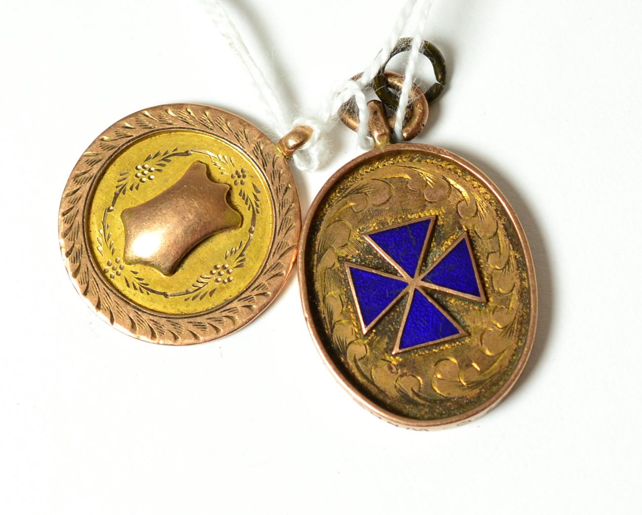 Two 9ct gold fobs