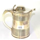 A George III silver tankard adapted as a jug, marks cancelled and LAO case number to side