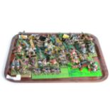 A tray of painted lead miniature Napoleonic military figures