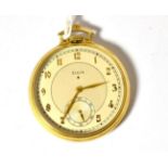 An Elgin 10K gold filled pocket watch with original fitted case