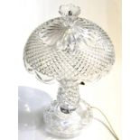 A Waterford Crystal mushroom table lamp