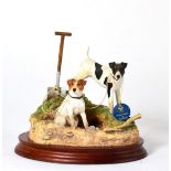 Border Fine Arts 'Spade Work' (Jack Russell and Smooth-Haired Terrier), model No. B1034 by Anne