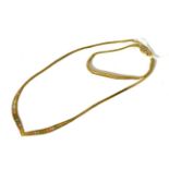 A 9ct gold tri-colour bracelet and necklace