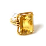 Large citrine dress ring