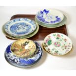A quantity of Chinese porcelain plates including 18th and 19th century examples (most a.f.) Damage