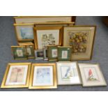 A quantity of botanical and ornithological prints together with two signed prints after Sturgeon