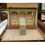 Approx 1/12th scale reproduction of French 19th century covered market stall, with eight small