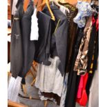 Assorted costume and accessories including three blue wool RAF jackets and trousers circa 1930's,