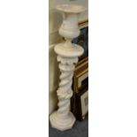 Alabaster lamp on twist pedestal