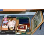 Collectables including vintage Player's Cigarettes advert, photograph frames, Louis Wain print,