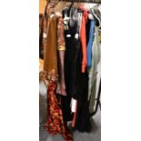 Assorted circa 1920's and later costume, theatrical costume, Victorian underskirt etc (on rail)