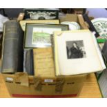 Box of books and indentures, letters, documents, etc. relating to Easby Abbey, North Yorkshire,