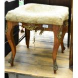 A 19th century gilt metal mounted piano stool