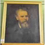 English School, 19th century, portrait of a bearded gentleman, initialled A F, oil on canvas