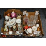 Assorted ceramics including Royal Doulton figure, Royal Worcester seated fox, Aynsley ''Cottage