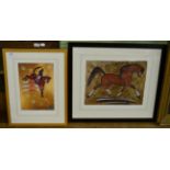 T C Kirkwood ''Bay'', signed limited edition print no 9/495 and ''Show Jumping Gold 1'', no 3/495 (