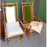Two Victorian American rocking chairs