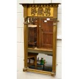 Regency gilt and gesso pier glass in Egyptian Revival style