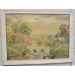 Charles Stephen Good, River landscape, signed watercolour