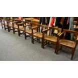 A set of nine late Victorian open armchairs