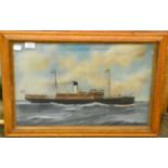 British School (early 20th century) A study of the ship ''Marylebone'', indistinctly signed and