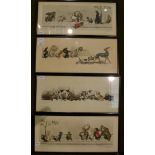 Set of four Boris O'Klein dog engravings