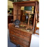 A pair of Victorian oak chests, each with a bookcase top