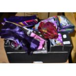 Forty assorted mainly silk scarves in a variety of designs