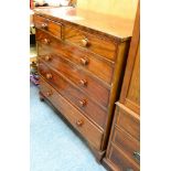 A mahogany five height chest of drawers