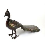 A 19th century cloisonne peacock