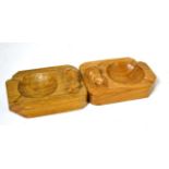 Two Mouseman ashtrays