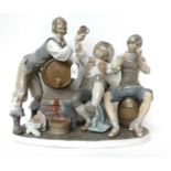 * A Lladro figure group of topers, 38cm high