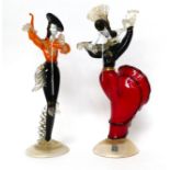* A pair of Murano glass figures of flamenco dancers, 39cm high