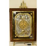 An electrotype striking easel clock, signed Elkington & Co, Manchester, rd: 92173, circa 1850,