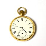 An 18ct gold open faced pocket watch, signed E Parr, Cavendish Street, London, 1898, lever