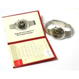 A stainless steel wristwatch, signed Omega, model: Chronostop, Geneve, circa 1969, lever movement,