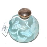 * A Thomas Webb & Sons glass cameo scent bottle, applied with leaves and flowers, 7.5cm high