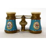 * A pair of French enamel opera glasses