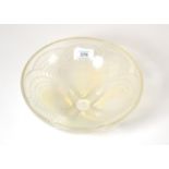 A René Lalique Coquilles opalescent and clear glass bowl, No.3201, the underside moulded with four