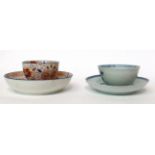 * A Chinese porcelain Nanking Cargo tea bowl and saucer, Christie's label; and a pearlware tea