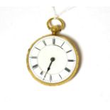 An 18ct gold open faced pocket watch, signed Thos Yates, Preston, 1849, fusee lever movement