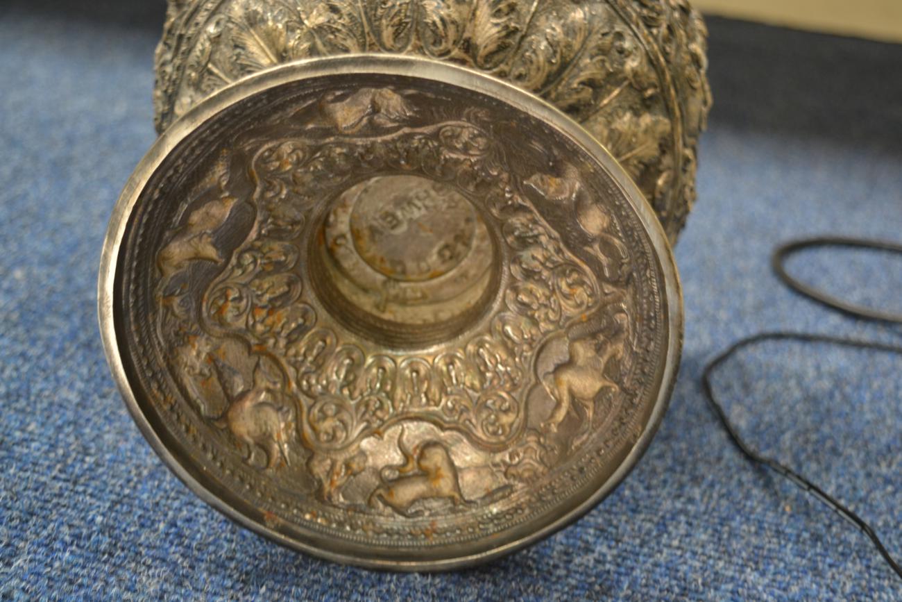 A large Burmese silver presentation bowl, Pnang cricket Club, c1891 - Image 8 of 8