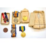 A First World War Trio, awarded to 17860 PTE.C.F.KENT. S.STAFF.R., comprising 1914-15 Star,