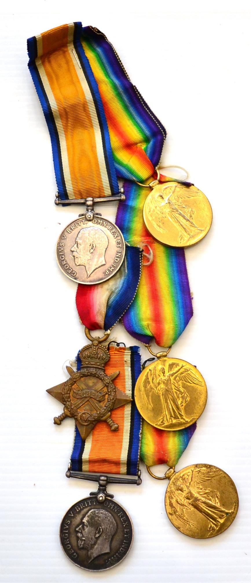 Two First World War Pairs, each comprising British War Medal and Victory Medal, awarded to S.S.