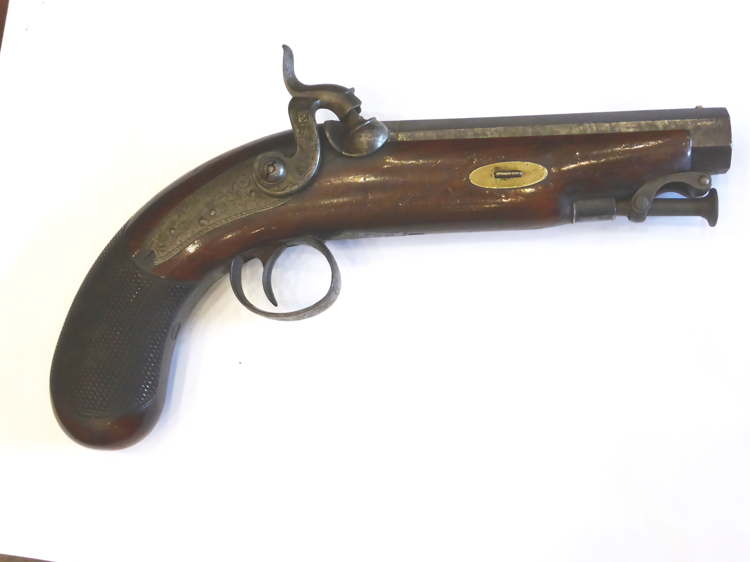 A Pair of 19th Century Percussion Travelling Pistols by Jonathan Neill of Belfast, each with 10cm - Image 5 of 12