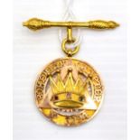A 15 Carat Gold Masonic Breast Jewel to the Bohemian Chapter No.3294, in the form of a coronet,